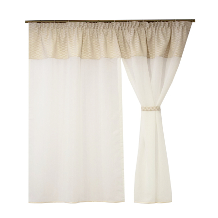 Perdea Velaria in ivoire si romburi bej, 175x165 [2]