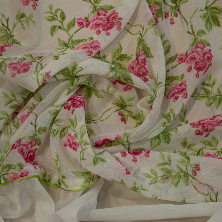 Perdea Velaria in ivory cu flori, 460x155 cm [2]