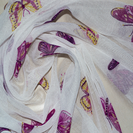 Perdea Velaria in cu fluturi mov, 220x165 cm [1]