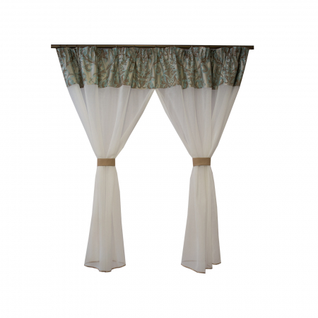 Perdele bucatarie - Perdea Velaria in ivoire si baroc, 260x170 cm