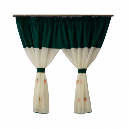 Perdele bucatarie - Perdea Velaria  in mere, 240x145 cm
