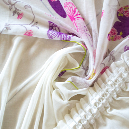 Perdea Velaria in cu fluturi mov, 330x145 cm [1]