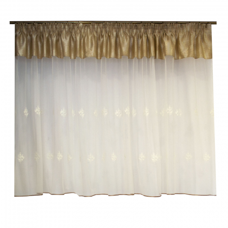Perdele la oferta - Perdea Velaria tiul cu flori brodate, 320x150 cm