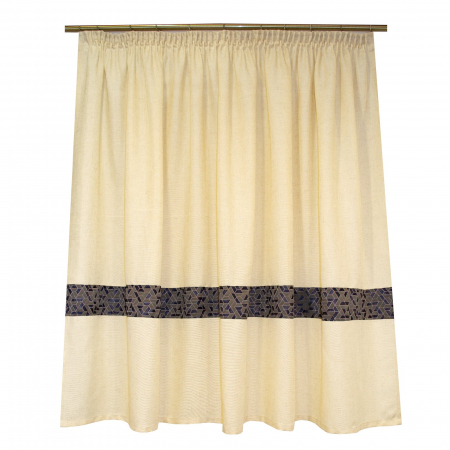 Perdele bucatarie - Perdea Velaria in crem cu imprimeu geometric, 230x150 cm