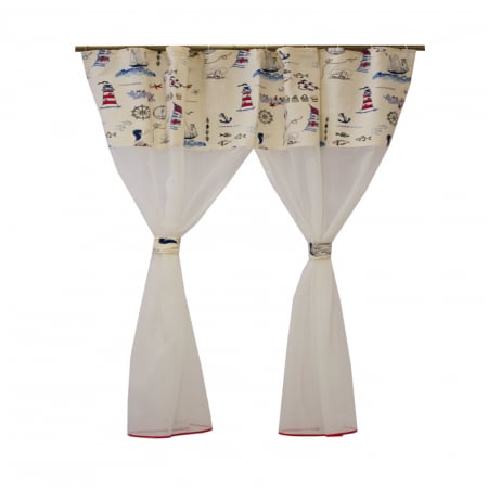 Perdele - Perdea Velaria in ivoire cu navigatori, 170x150 cm