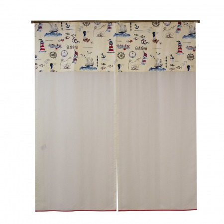 Perdea Velaria in ivoire cu navigatori, 170x150 cm [2]