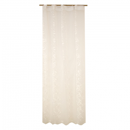 Perdea Velaria alba cu imprimeu brodat, 100x245 cm [0]