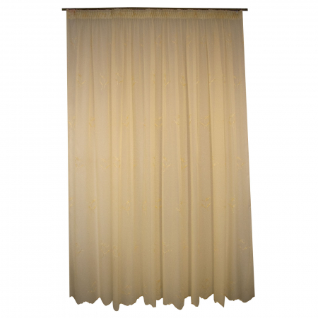 Perdele la oferta - Perdea Velaria ivoire cu imprimeu brodat, 360x245 cm