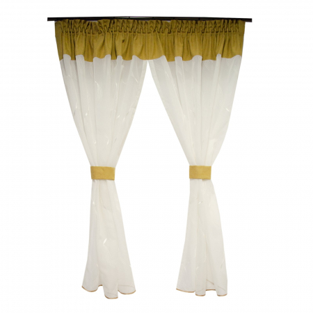 Perdele bucatarie - Perdea Velaria ivoire cu model brodat, 180x140 cm