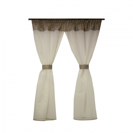 Perdele moderne - Perdea Velaria in lucios ivoire cu tafta, 155x 165 cm