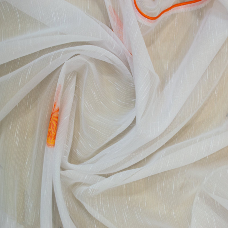 Perdea Velaria alba cu fluturi portocalii, 420x145 cm [2]
