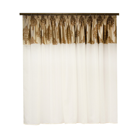 Perdele unicat - Perdea Velaria ivorie cu banda baroc, 300x150 cm