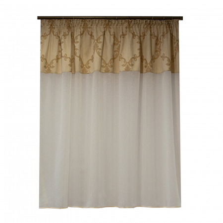 Perdele unicat - Perdea Velaria ploita ivorie cu banda crem, 200x155 cm