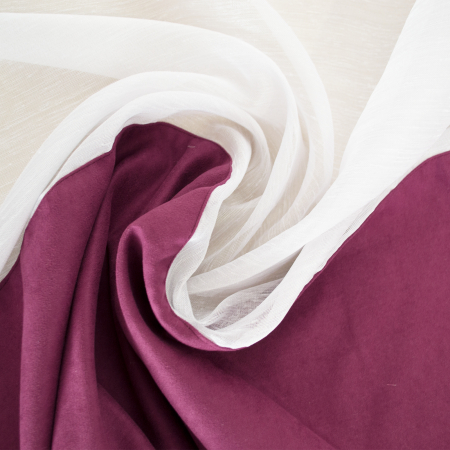 Perdea Velaria de bucatarie in alb cu mov, 390x150 cm [3]