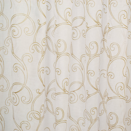 Perdea Velaria in alb lucios cu imprimeu bej, 380x245 cm [2]