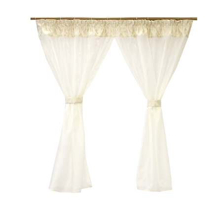 Perdele Outlet - Perdea Velaria organza ivoire cu esarfe, 170x160 cm