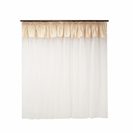 Produse - Perdea Velaria organza ivoire cu tafta romburi, 350x170 cm