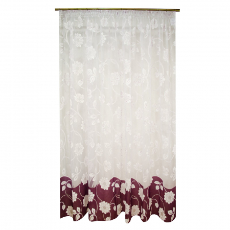Perdele moderne - Perdea Velaria organza cu flori, 300x245 cm