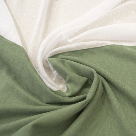 Perdea Velaria ploita alba cu banda verde, 330x150 cm [1]