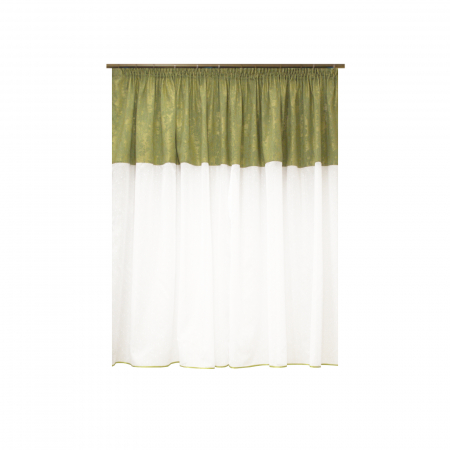 Perdea Velaria ploita alba cu asos verde, 280x145 cm [1]