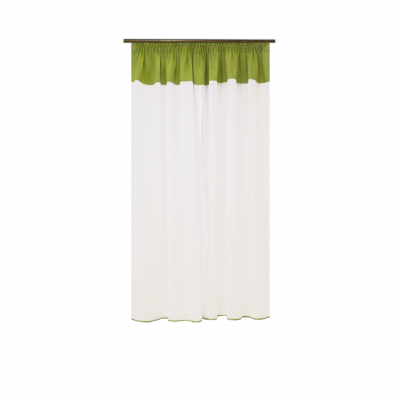 Perdea Velaria in alb cu banda verde brotacel, 180x160 cm [2]