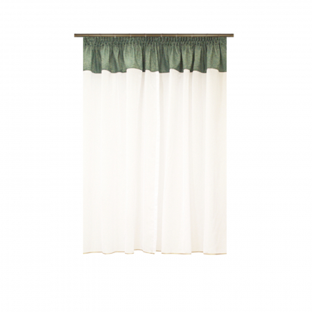 Perdea Velaria in alb si banda verde, 220x145 cm [1]