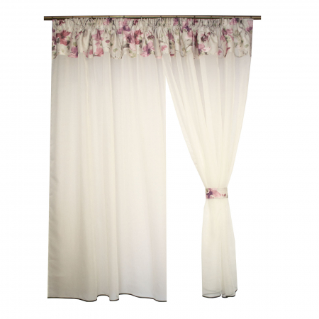 Perdea Velaria voal unt cu bata florala, 260x170 cm [2]