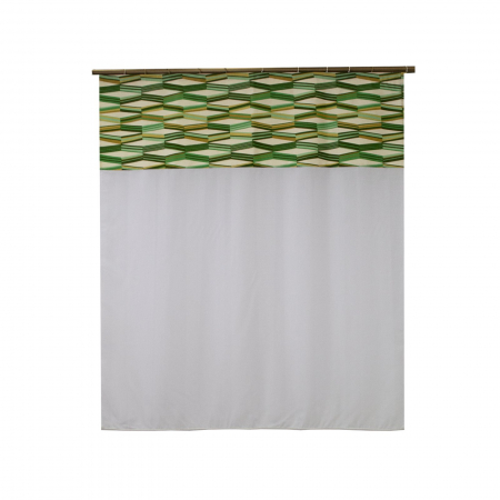 Perdele bucatarie - Perdea Velaria alba cu romburi, 110x145 cm