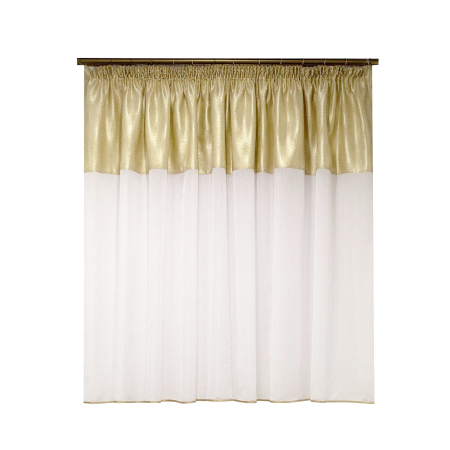 Perdea Velaria ploita alba cu tafta aurie, 295x145 cm [1]