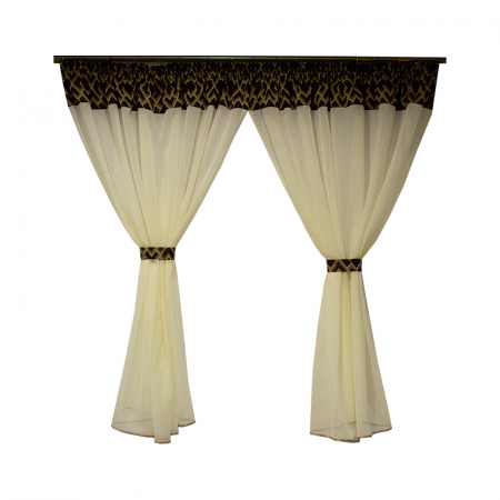 Perdele bucatarie - Perdea Velaria  bamboo ivoire si tafta wenge, 260x200 cm