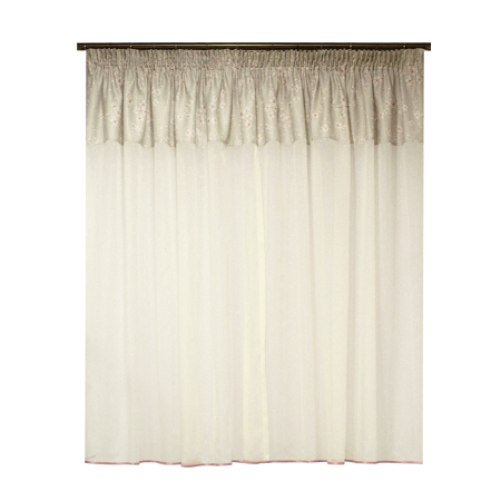 Perdea Velaria ploita ivoire cu flori, 300x140 cm [2]