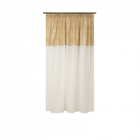 Perdele bucatarie - Perdea Velaria in ivoire cu asos bej, 160x160 cm