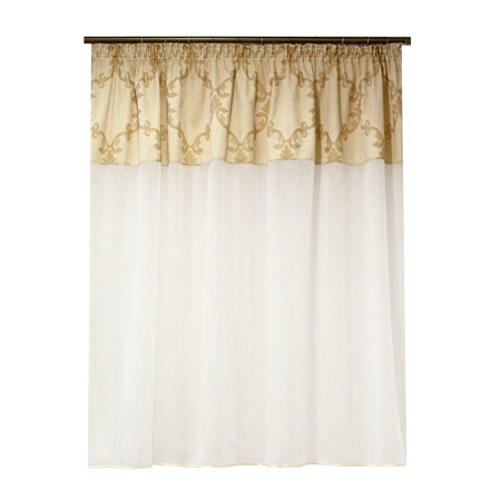 Perdele Outlet - Perdea Velaria ploita ivorie cu banda crem, 200x155 cm