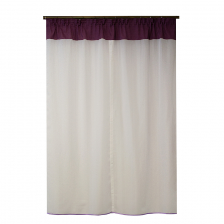 Perdea Velaria voal alb si lila, 140x165 cm [1]