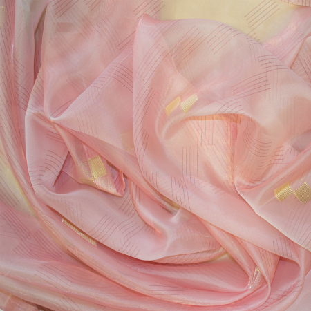 Perdea Velaria organza roz cu auriu, 335x245 cm [1]