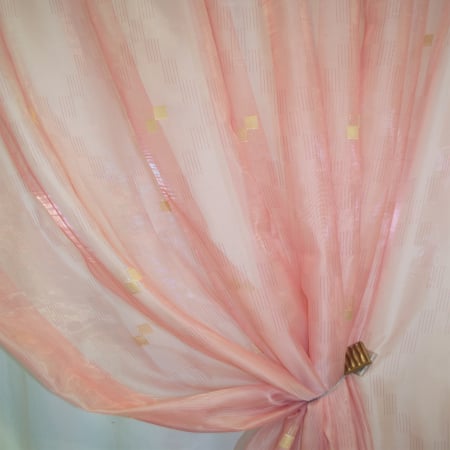 Perdea Velaria organza roz cu auriu, 335x245 cm [2]