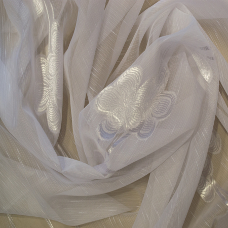 Perdea Velaria sable alb cu flori, 200x250 cm [1]