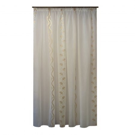 Perdele balcon - Perdea Velaria sable floricica ivore, 240x245 cm