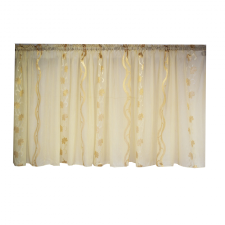 Perdea Velaria sable flori aurii, 385x100 cm [0]