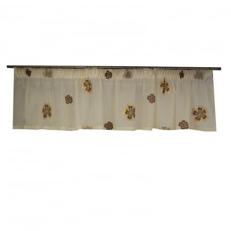 Perdea Velaria sable unt flori maro, 300x45 cm [0]