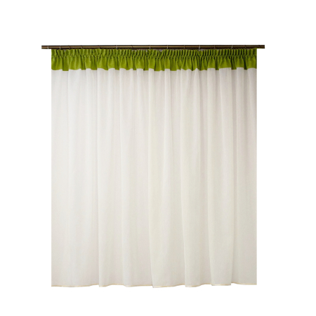 Produse - Perdea Velaria sable ivoire si banda verde, 310x155 cm