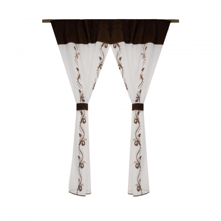 Perdele bucatarie - Perdea Velaria voal sirag wenge, 165x155 cm