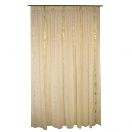 Perdea Velaria sable ivoire cu frunza verde, 300x245 cm [0]