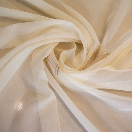 Perdea Velaria  Cathy voal crem cu patrate brodate [1]