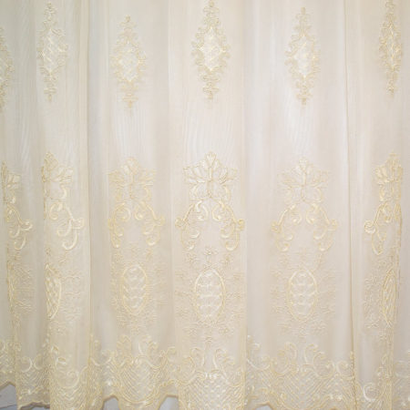 Perdea Velaria tiul baroc ivory cu margelute, 300x255 cm [3]