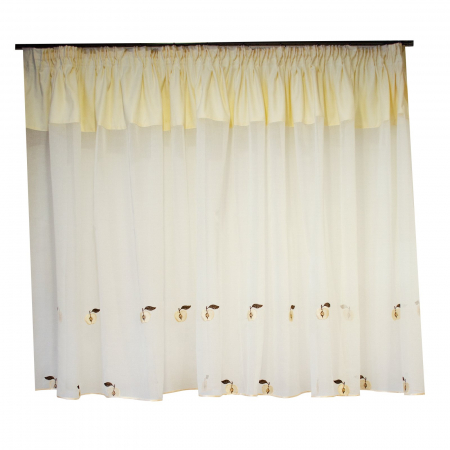 Perdele bucatarie - Perdea Velaria de bucatarie ivoire cu imprimeu fructe, 360x140 cm