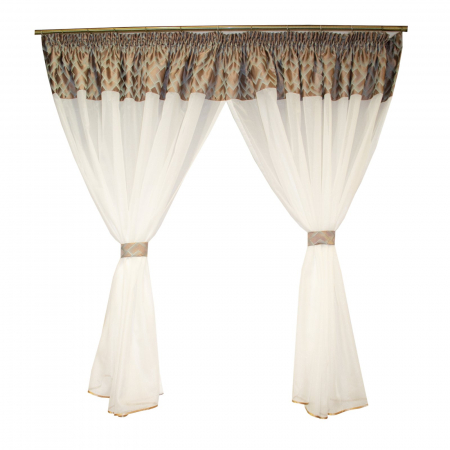 Perdele bucatarie - Perdea Velaria cu romburi turcoaz, 400x160 cm