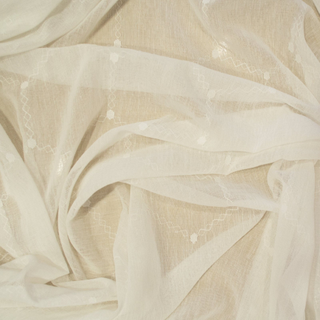 Perdea Velaria Tayla alb cu broderie geometrica, 280x260 cm [2]