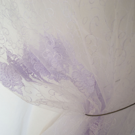 Perdea Velaria tiul alb cu motiv baroc brodat [4]