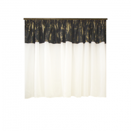 Perdea Velaria ivoire cu suet negru patina aurie, 420x145 cm [1]
